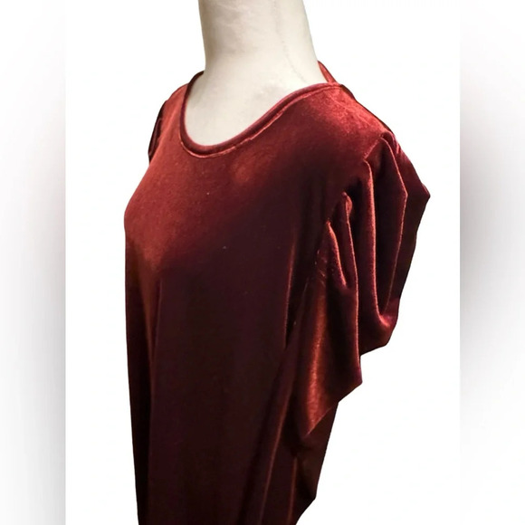 CeCe Deep Claret Velvet Petals Dress - Size Womens XL - Picture 7 of 9